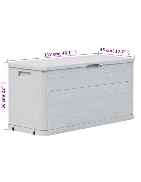 Putekasse 280L lysegrå