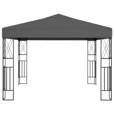 Paviljong med LED-lysslynge 3x3m antrasitt stoff