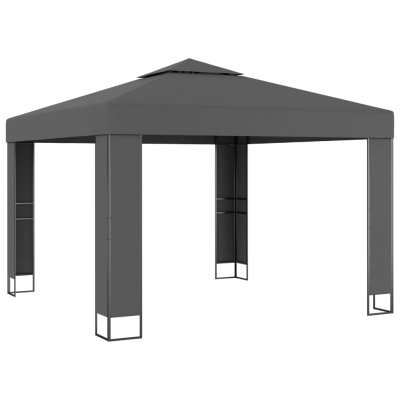 Paviljong med LED-lysslynge 3x3m antrasitt