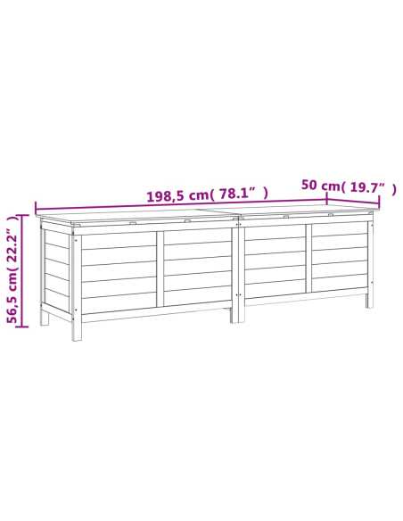 Putekasse antrasitt 198,5x50x56,5cm heltre gran