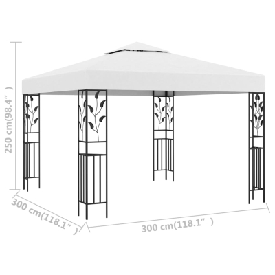 Paviljong 3x3m hvit 180g/m²
