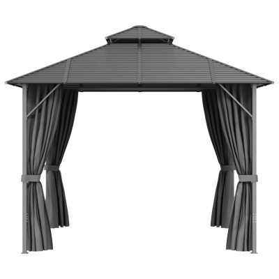 Paviljong med sidevegger 3x3m antrasitt
