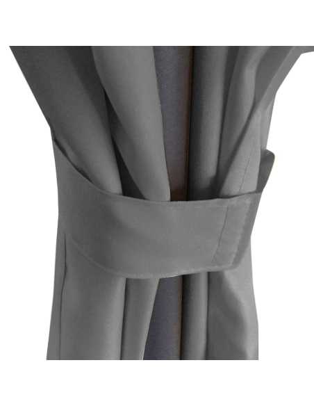 Paviljong med gardiner rund 3,5x2,7m antrasitt