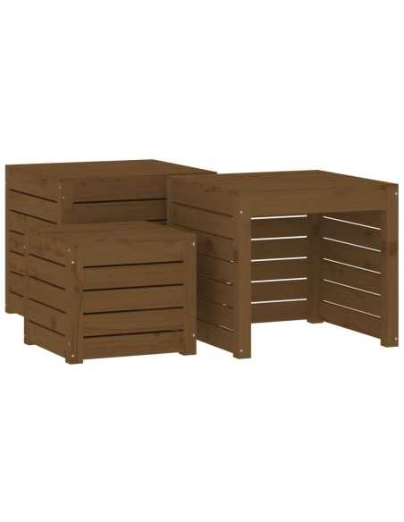 Hagekassesett brun 3 deler heltre