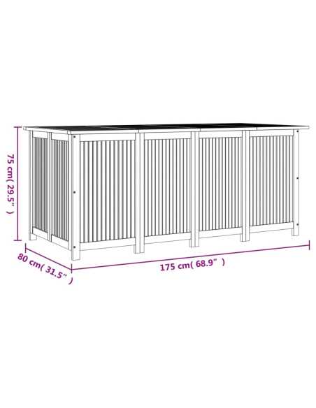 Putekasse 175x80x75cm heltre akasie