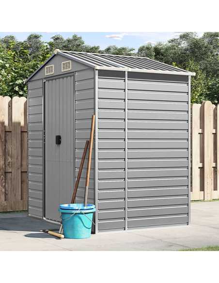 Redskapsbod lysegrå 191x130x198cm galvanisert stål