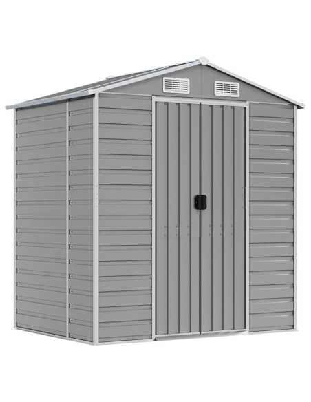 Redskapsbod lysegrå 191x130x198cm galvanisert stål