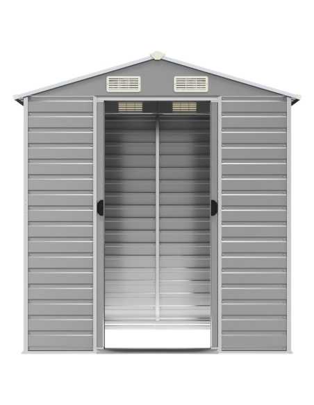 Redskapsbod lysegrå 191x130x198cm galvanisert stål