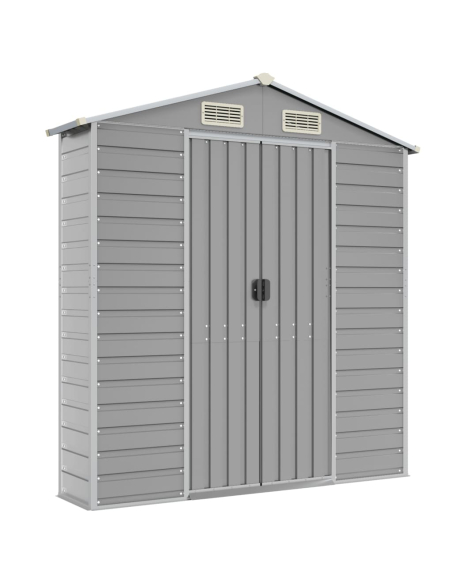 Redskapsbod lysegrå 191x130x198cm galvanisert stål