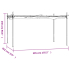 Pergola med uttrekkbar tak kremhvit 395x292x230cm