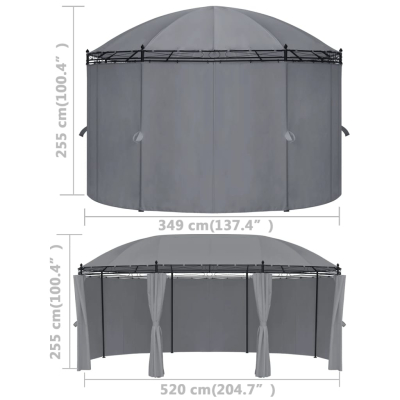 Paviljong med gardiner 5,2x3,49x2,55m