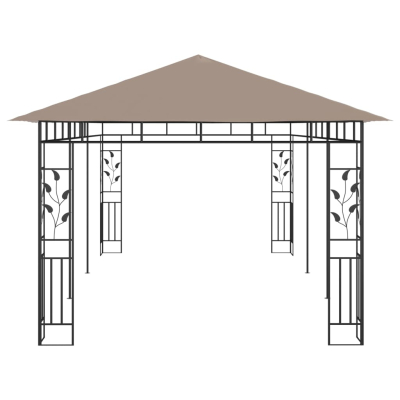 Paviljong med myggnett 6x3x2,73m gråbrun