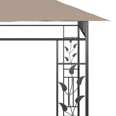 Paviljong med myggnett 6x3x2,73m gråbrun