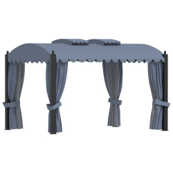 Paviljong med gardiner 3x4m antrasitt