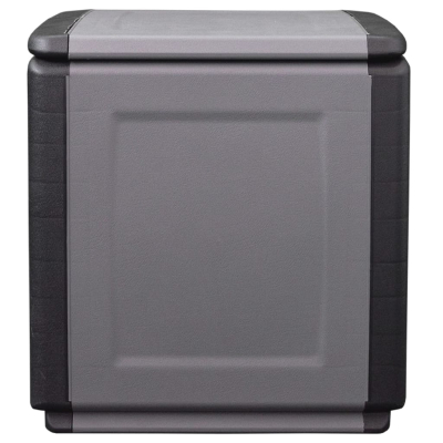Putekasse 54x53x57 cm 130 L mørkegrå og svart