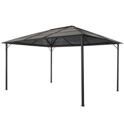 Paviljong med tak aluminium 4x3x2,6m svart