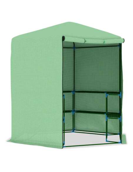 Drivhus med hyller stål 227x223 cm