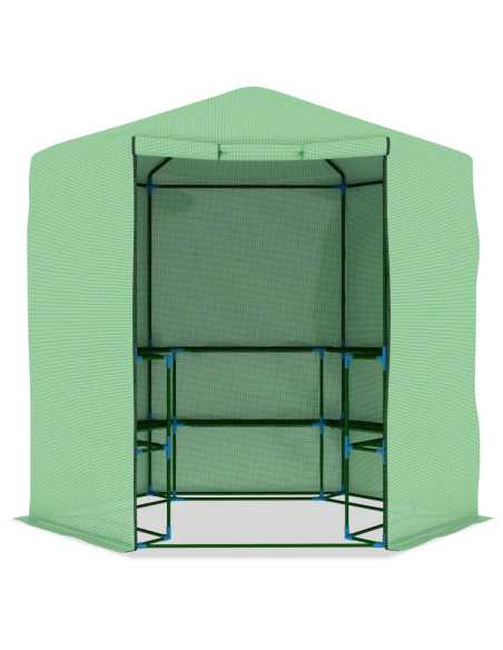 Drivhus med hyller stål 227x223 cm