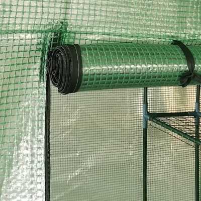 Drivhus med hyller stål 227x223 cm