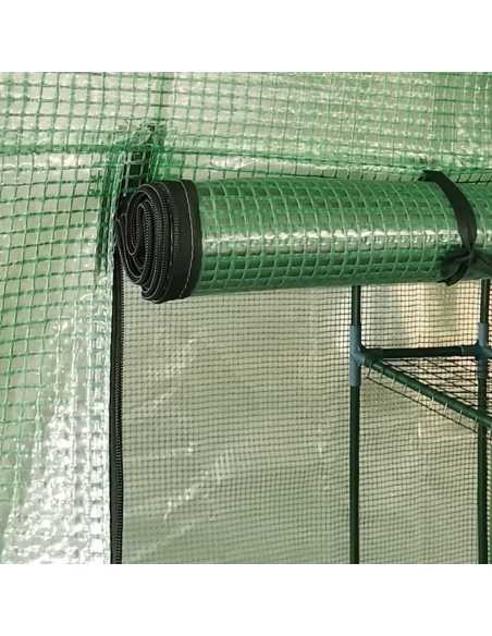 Drivhus med hyller stål 227x223 cm