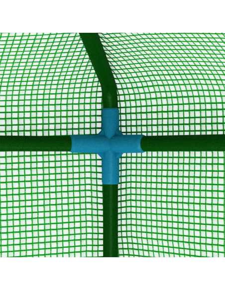 Drivhus med hyller stål 227x223 cm