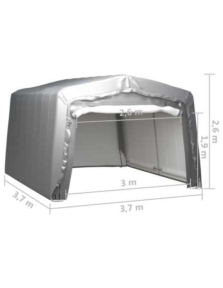 Garasjetelt 370x370cm stål grå