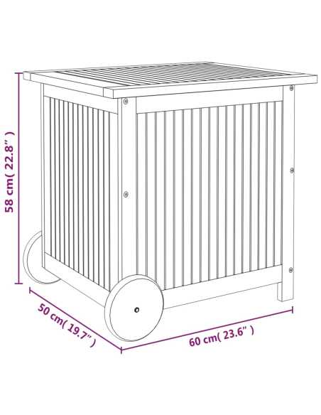 Putekasse med hjul 60x50x58cm heltre