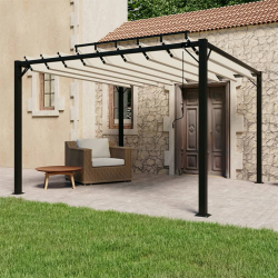 Pergola med lamelltak 3x3m kremhvit