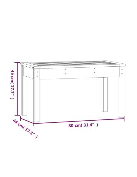 Hagebenk svart 80x44x45cm heltre furu
