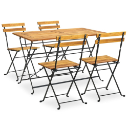 Spisestuesett sammenleggbar 5 deler heltre