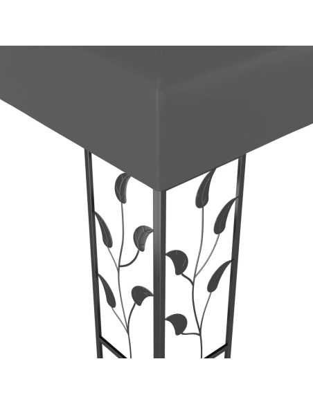 Paviljong med LED-lys 3x3m antrasitt