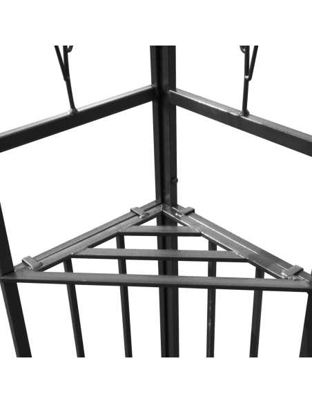 Paviljong med LED-lys 3x3m antrasitt