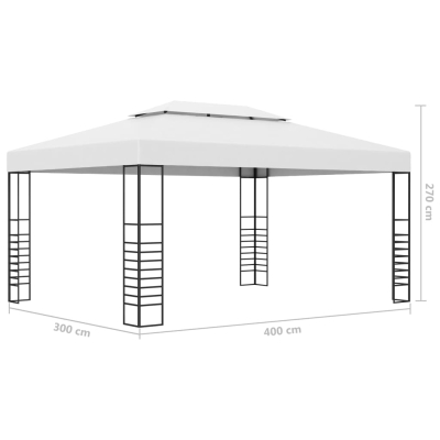 Paviljong med LED-lysslynge 4x3x2,7m hvit