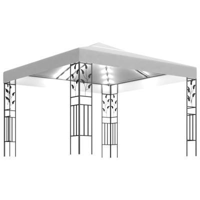 Paviljong med LED-lysslynge 3x3m hvit