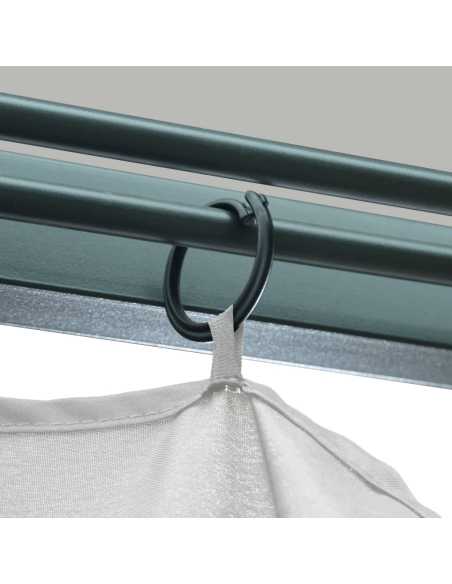 Paviljong med gardin og LED 3x3m kremhvit