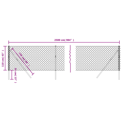 Nettinggjerde med stolper grønn 1,1x25m