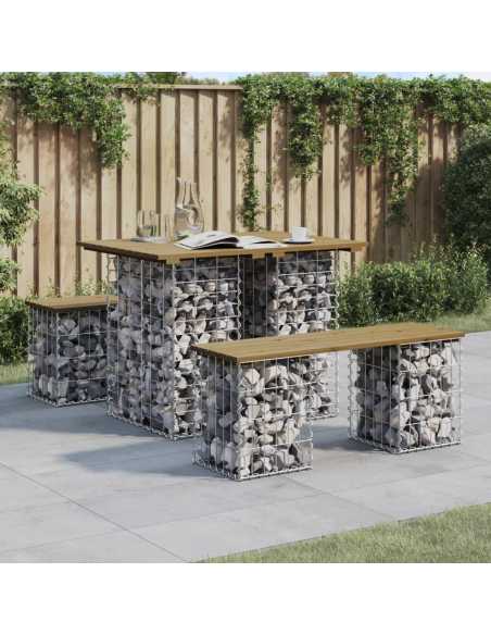 Hagebenk gabiondesign 100x70x72cm impregnert furu