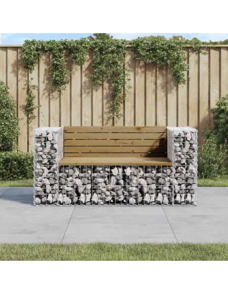 Hagebenk gabiondesign 143x71x65,5cm impregnert furu