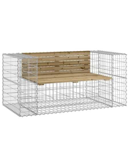 Hagebenk gabiondesign 143x71x65,5cm impregnert furu