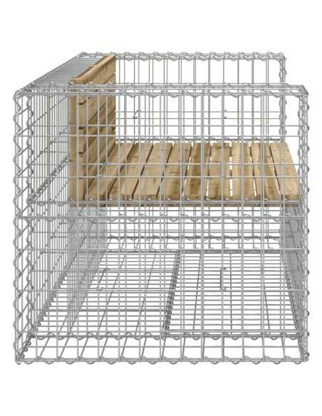 Hagebenk gabiondesign 143x71x65,5cm impregnert furu