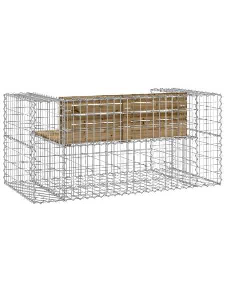 Hagebenk gabiondesign 143x71x65,5cm impregnert furu