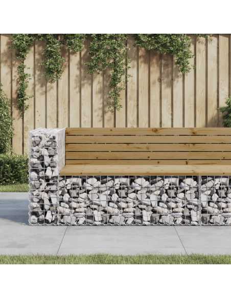 Hagebenk gabiondesign 122x71x65,5cm impregnert furu