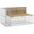 Hagebenk gabiondesign 122x71x65,5cm impregnert furu
