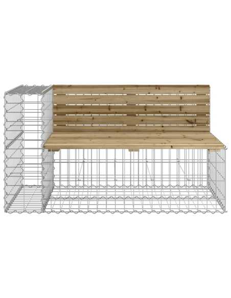 Hagebenk gabiondesign 122x71x65,5cm impregnert furu