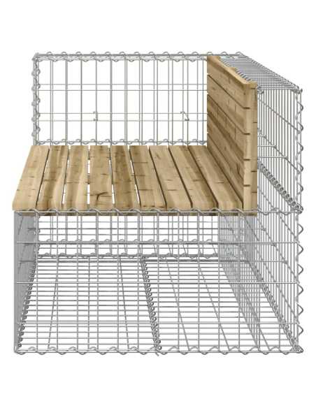 Hagebenk gabiondesign 122x71x65,5cm impregnert furu