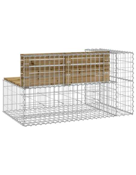 Hagebenk gabiondesign 122x71x65,5cm impregnert furu