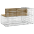 Hagebenk gabiondesign 122x71x65,5cm impregnert furu