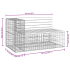 Hagebenk gabiondesign 122x71x65,5cm impregnert furu
