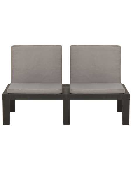 Hagestoler med pute plast grå