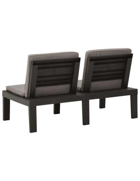 Hagestoler med pute plast grå